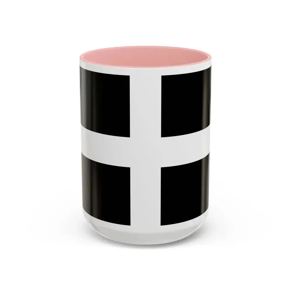 Flag of Cornwall UK - Accent Coffee Mug 15oz Pink - Go Mug Yourself