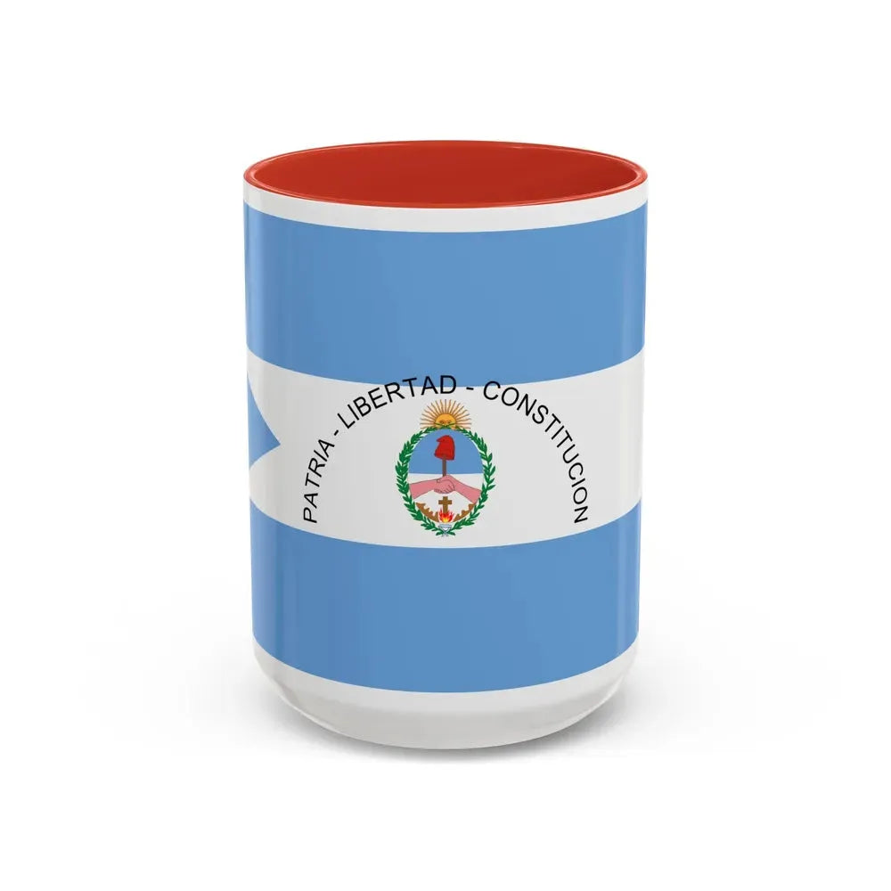 Flag of Corrientes Province Argentina - Accent Coffee Mug 15oz Red - Go Mug Yourself