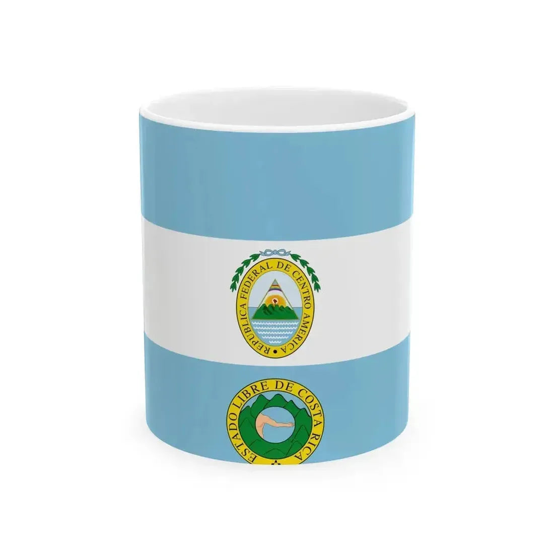 Flag of Costa Rica 1824-1840 (Costa Rica) White Coffee Mug 11oz - Go Mug Yourself