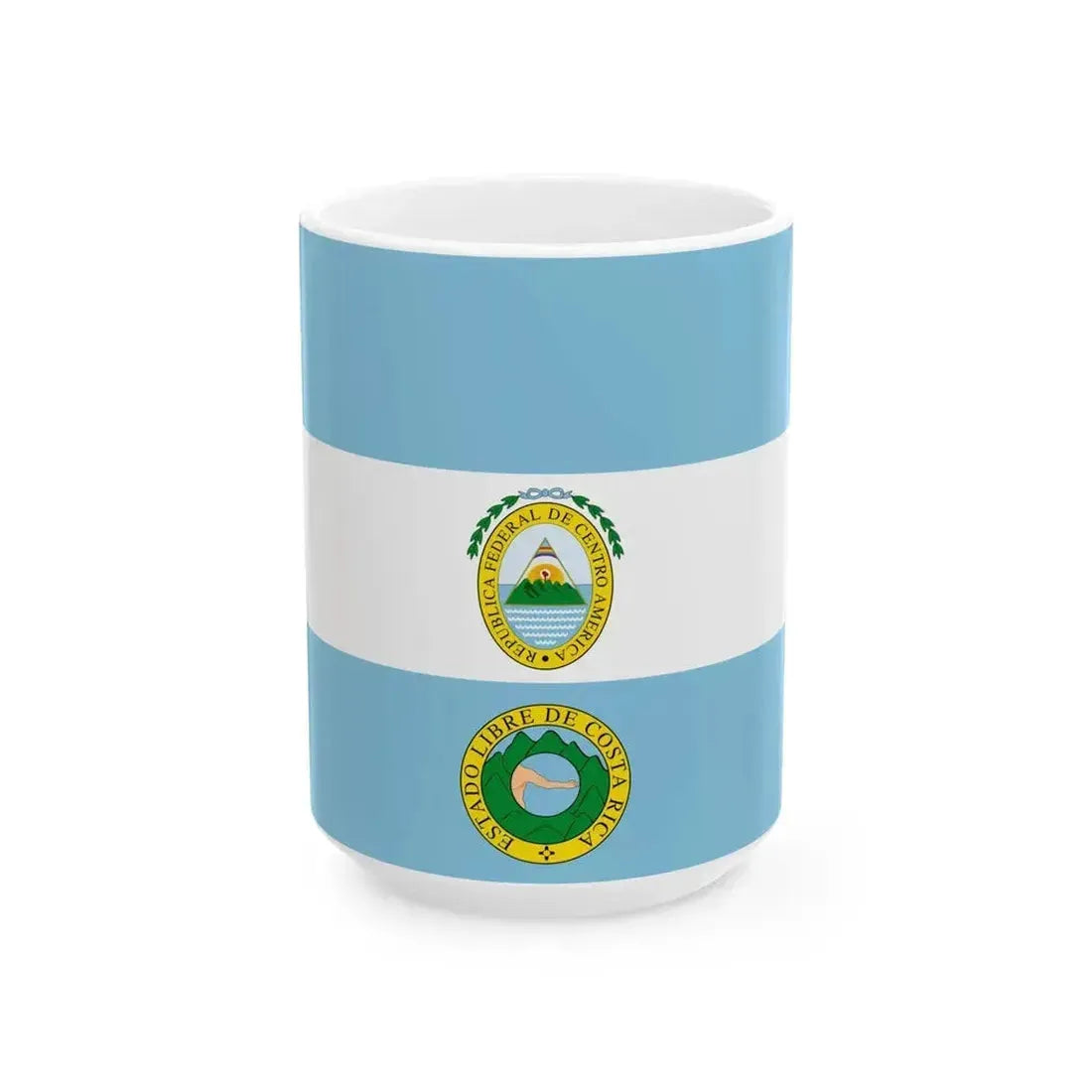 Flag of Costa Rica 1824-1840 (Costa Rica) White Coffee Mug 15oz - Go Mug Yourself