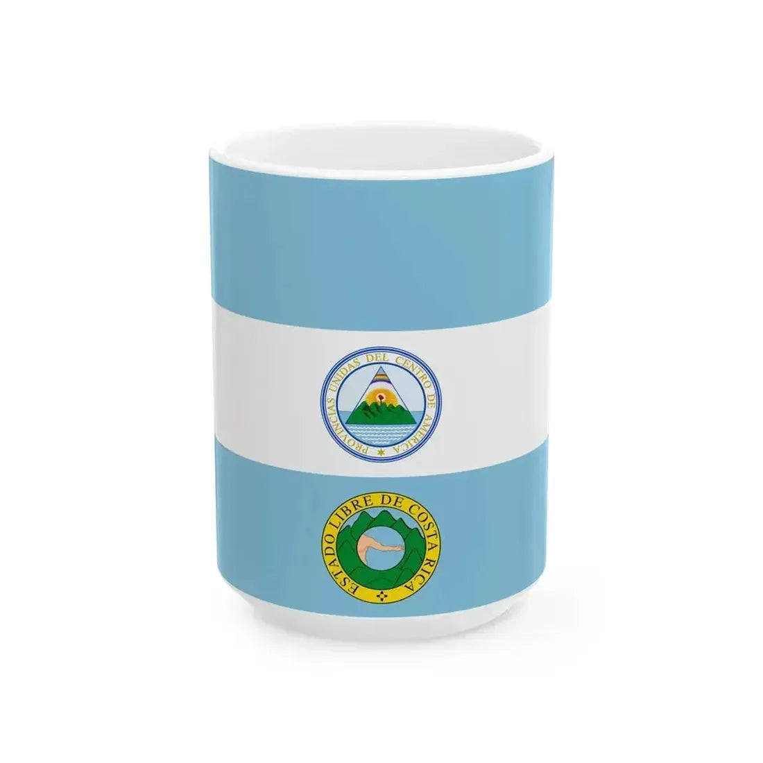 Flag of Costa Rica 1824 (Costa Rica) White Coffee Mug 15oz - Go Mug Yourself