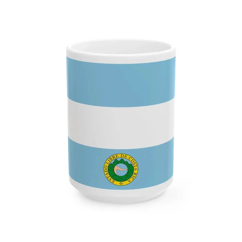 Flag of Costa Rica 1838-1840 (Costa Rica) White Coffee Mug 15oz - Go Mug Yourself