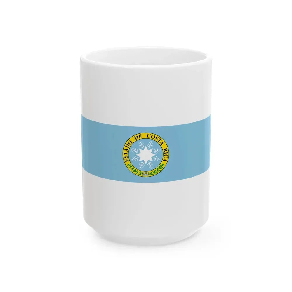 Flag of Costa Rica 1840-1842 (Costa Rica) White Coffee Mug 15oz - Go Mug Yourself