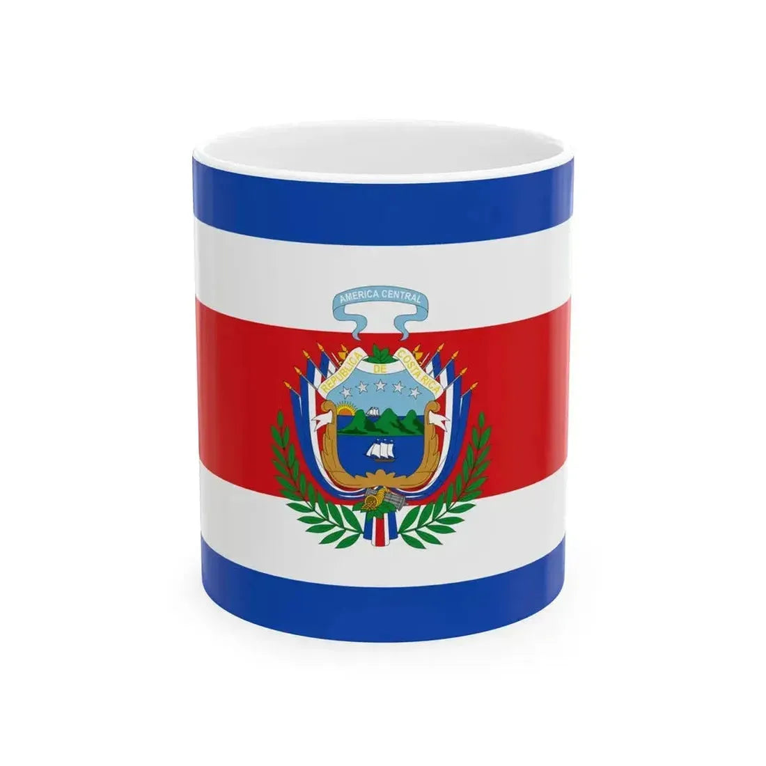 Flag of Costa Rica 1848-1906 (Costa Rica) White Coffee Mug 11oz - Go Mug Yourself