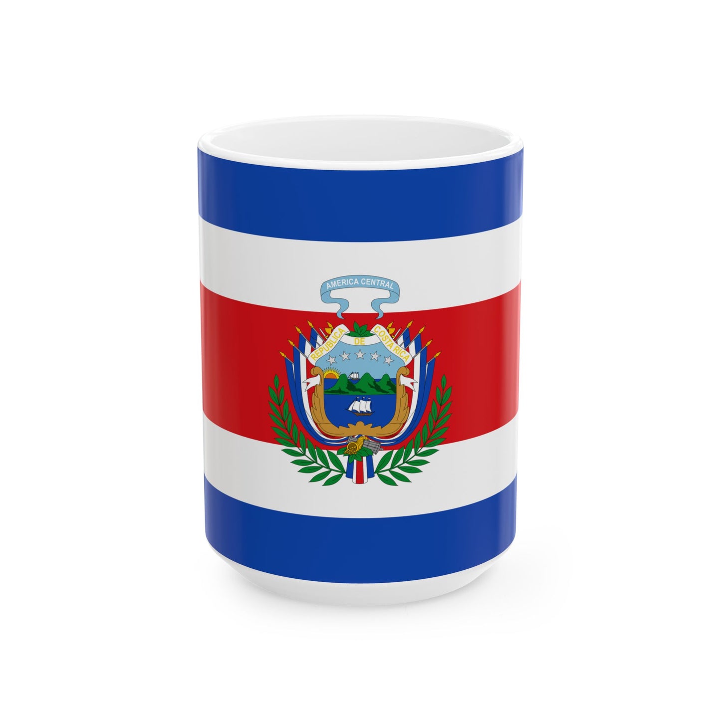 Flag of Costa Rica 1848-1906 (Costa Rica) White Coffee Mug-15oz-Go Mug Yourself