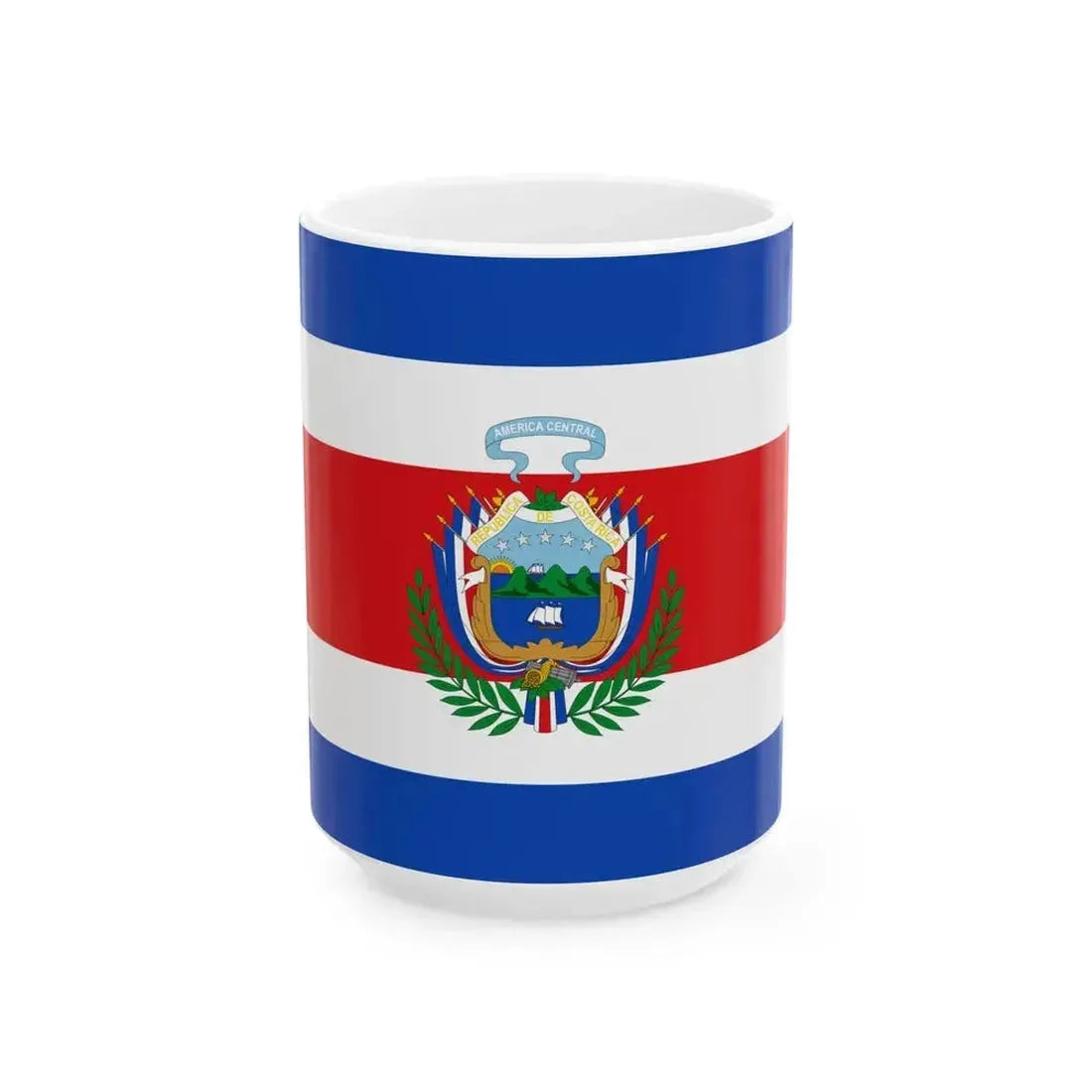 Flag of Costa Rica 1848-1906 (Costa Rica) White Coffee Mug 15oz - Go Mug Yourself