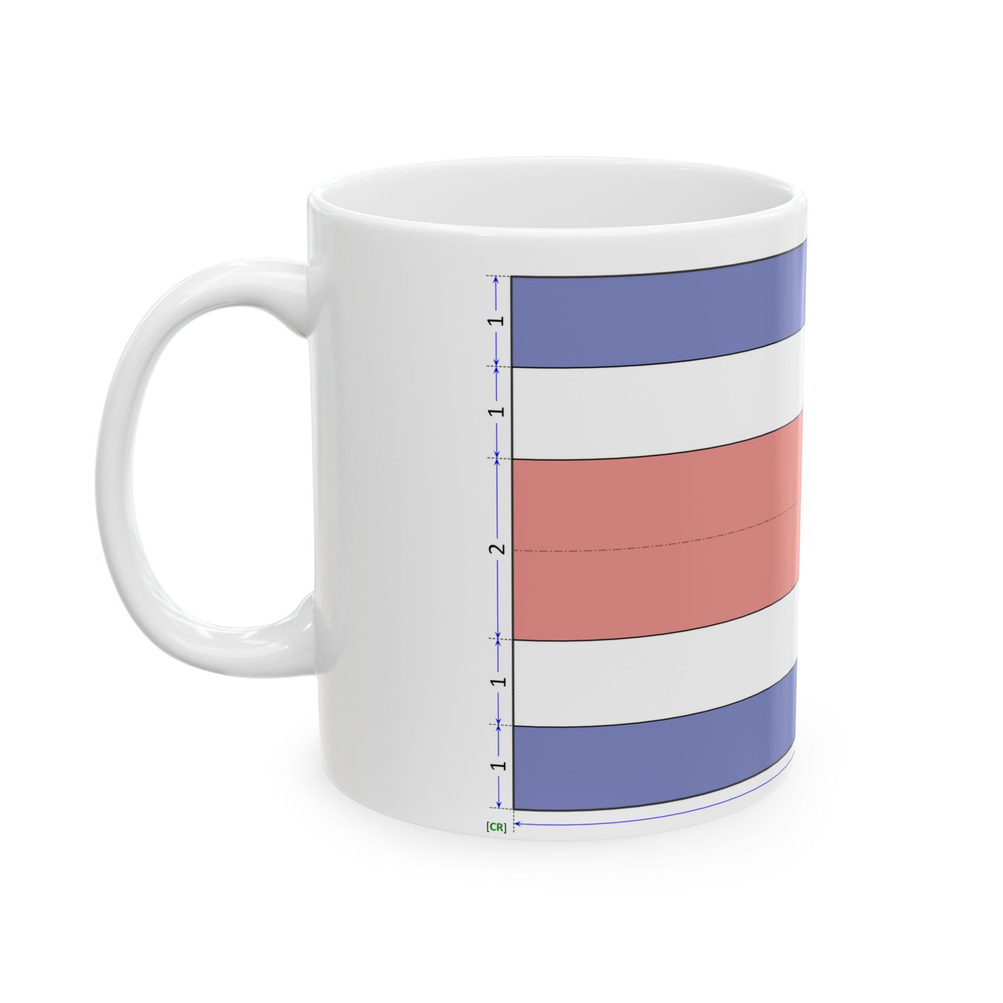 Flag of Costa Rica construction sheet (Costa Rica) White Coffee Mug-Go Mug Yourself