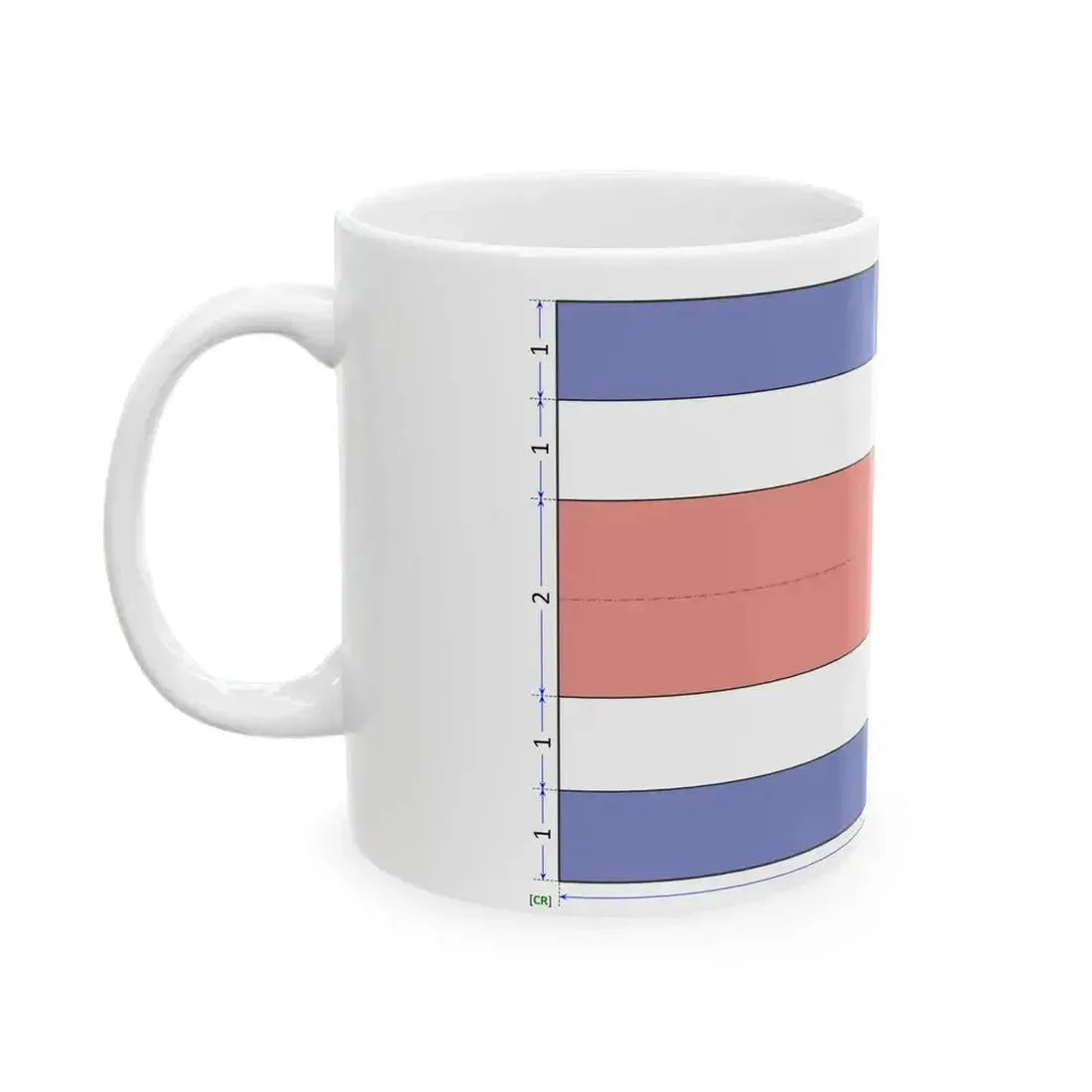 Flag of Costa Rica construction sheet (Costa Rica) White Coffee Mug - Go Mug Yourself