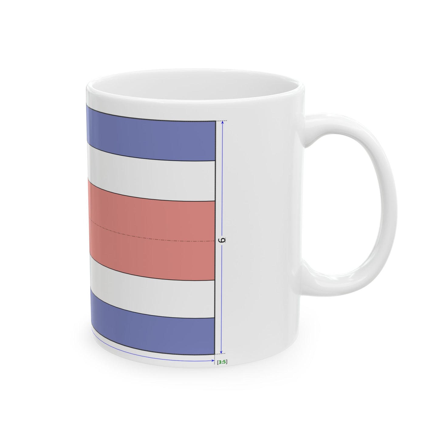 Flag of Costa Rica construction sheet (Costa Rica) White Coffee Mug-Go Mug Yourself