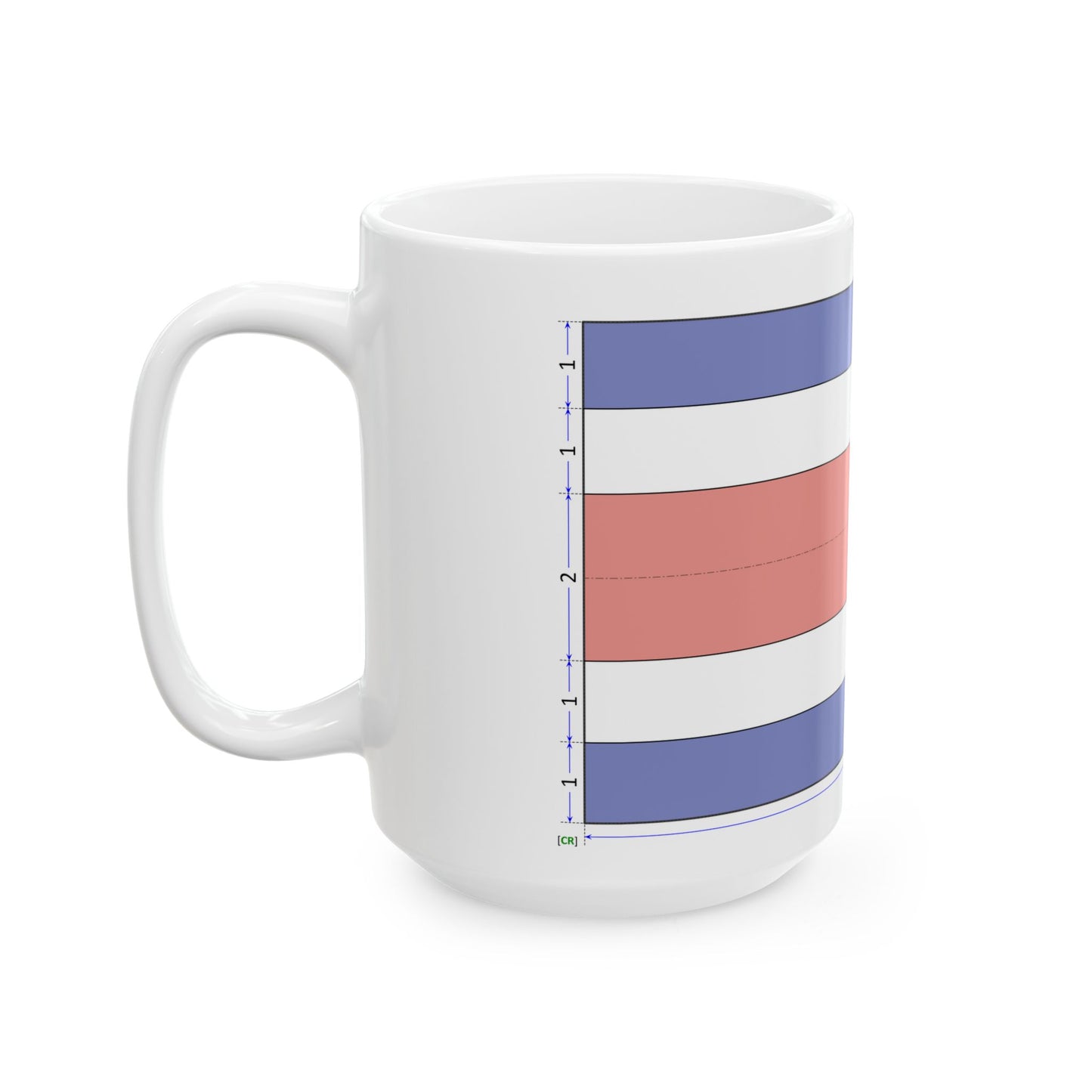 Flag of Costa Rica construction sheet (Costa Rica) White Coffee Mug-Go Mug Yourself