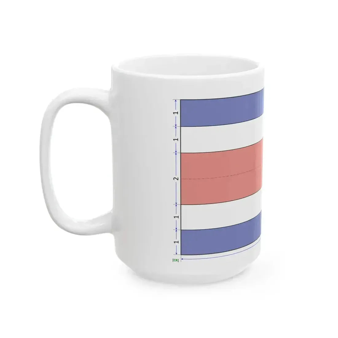 Flag of Costa Rica construction sheet (Costa Rica) White Coffee Mug - Go Mug Yourself
