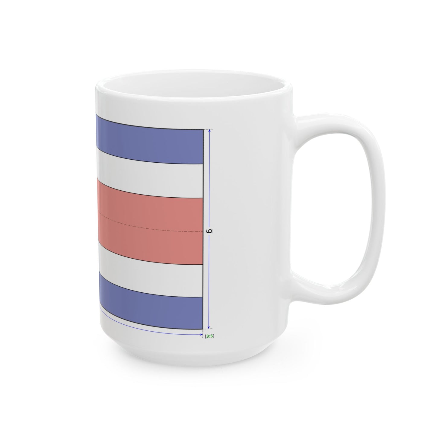 Flag of Costa Rica construction sheet (Costa Rica) White Coffee Mug-Go Mug Yourself