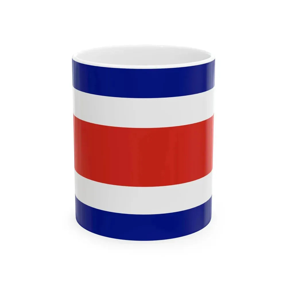 Flag of Costa Rica (Costa Rica) White Coffee Mug 11oz - Go Mug Yourself