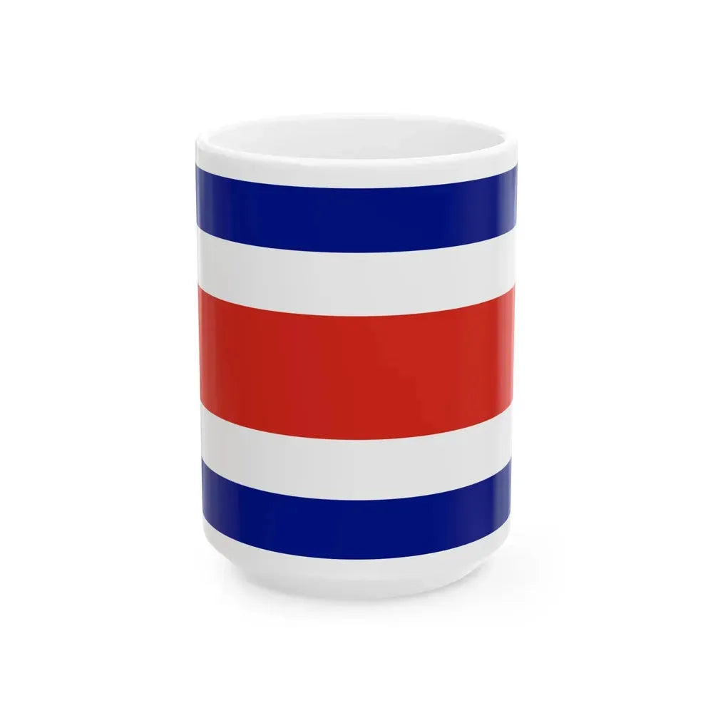 Flag of Costa Rica (Costa Rica) White Coffee Mug 15oz - Go Mug Yourself
