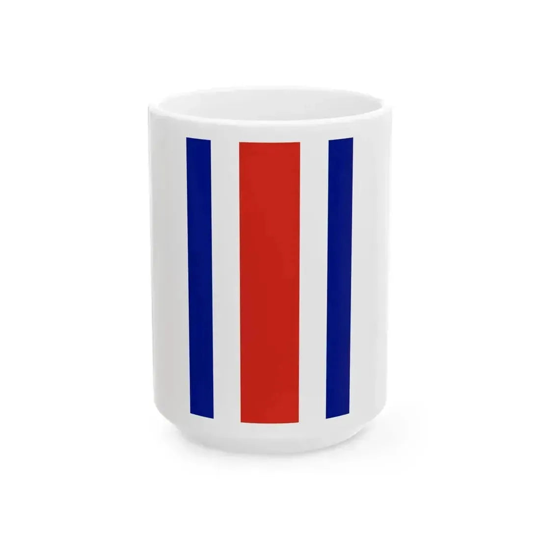 Flag of Costa Rica vertical (Costa Rica) White Coffee Mug 15oz - Go Mug Yourself