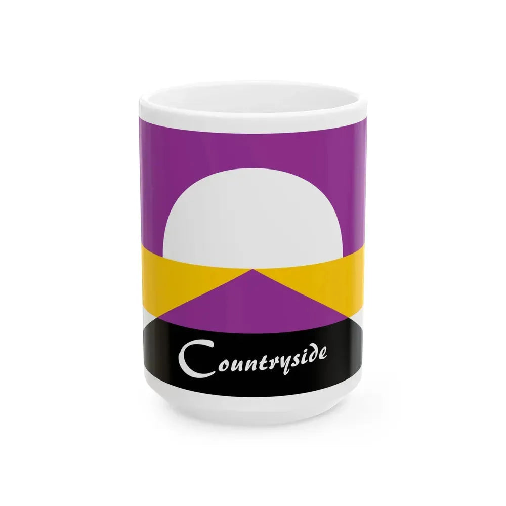 Flag of Countryside Kansas (United States) White Coffee Mug 15oz - Go Mug Yourself