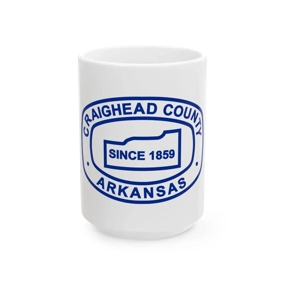 Flag of Craighead County Arkansas (United States) White Coffee Mug 15oz - Go Mug Yourself
