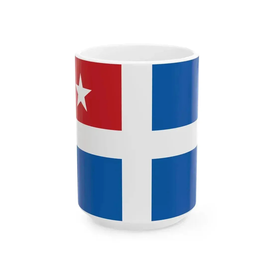 Flag of Cretan State (Greece) White Coffee Mug 15oz - Go Mug Yourself