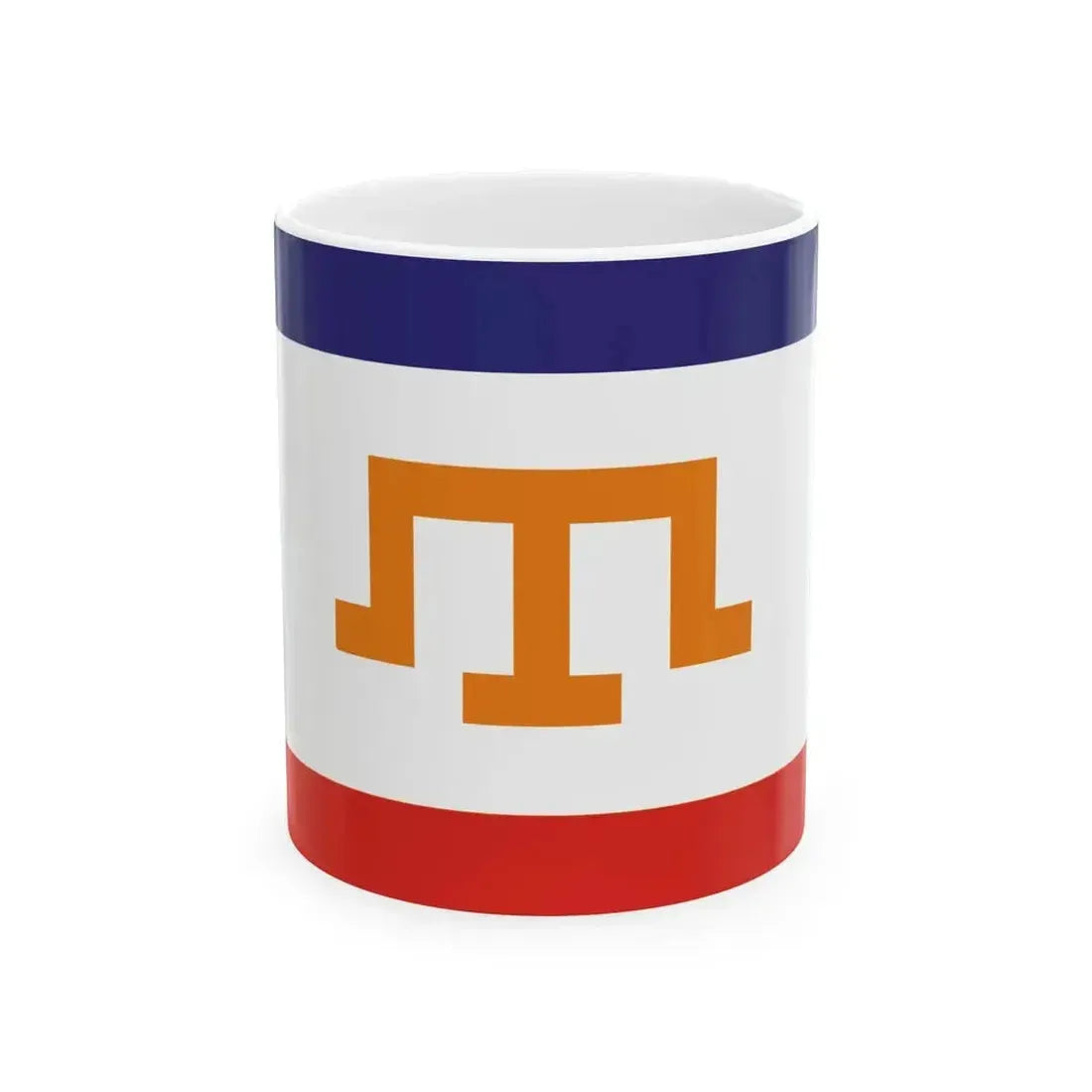 Flag of Crimea with Crimean Tatar Tamga Dark color (Russia) White Coffee Mug 11oz - Go Mug Yourself