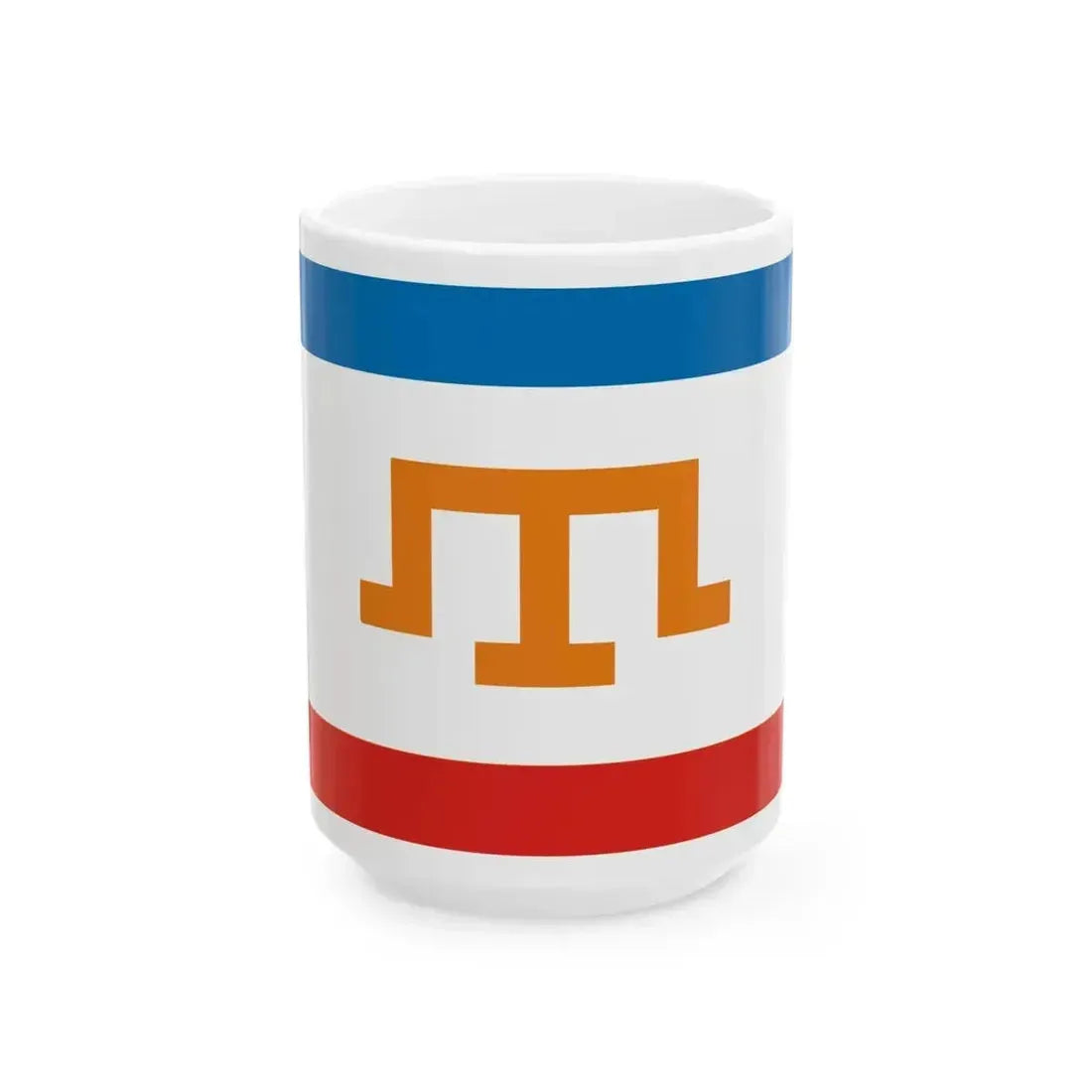 Flag of Crimea with Crimean Tatar tamga (Russia) White Coffee Mug 15oz - Go Mug Yourself