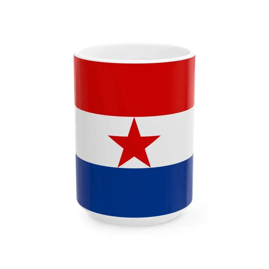 Flag of Croatia 1945-1947 3-5 (Croatia) White Coffee Mug 15oz - Go Mug Yourself