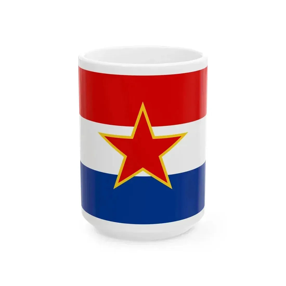 Flag of Croatia 1947-1990 3-2 (Croatia) White Coffee Mug 15oz - Go Mug Yourself