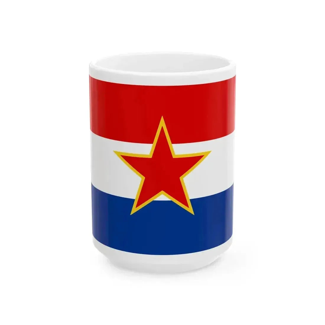 Flag of Croatia 1947-1990 3-5 (Croatia) White Coffee Mug 15oz - Go Mug Yourself