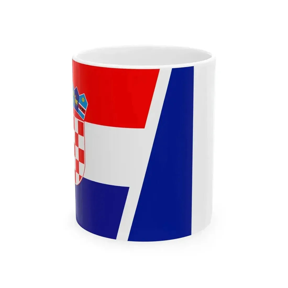 Flag of Croatia and France (Croatia) White Coffee Mug 11oz - Go Mug Yourself