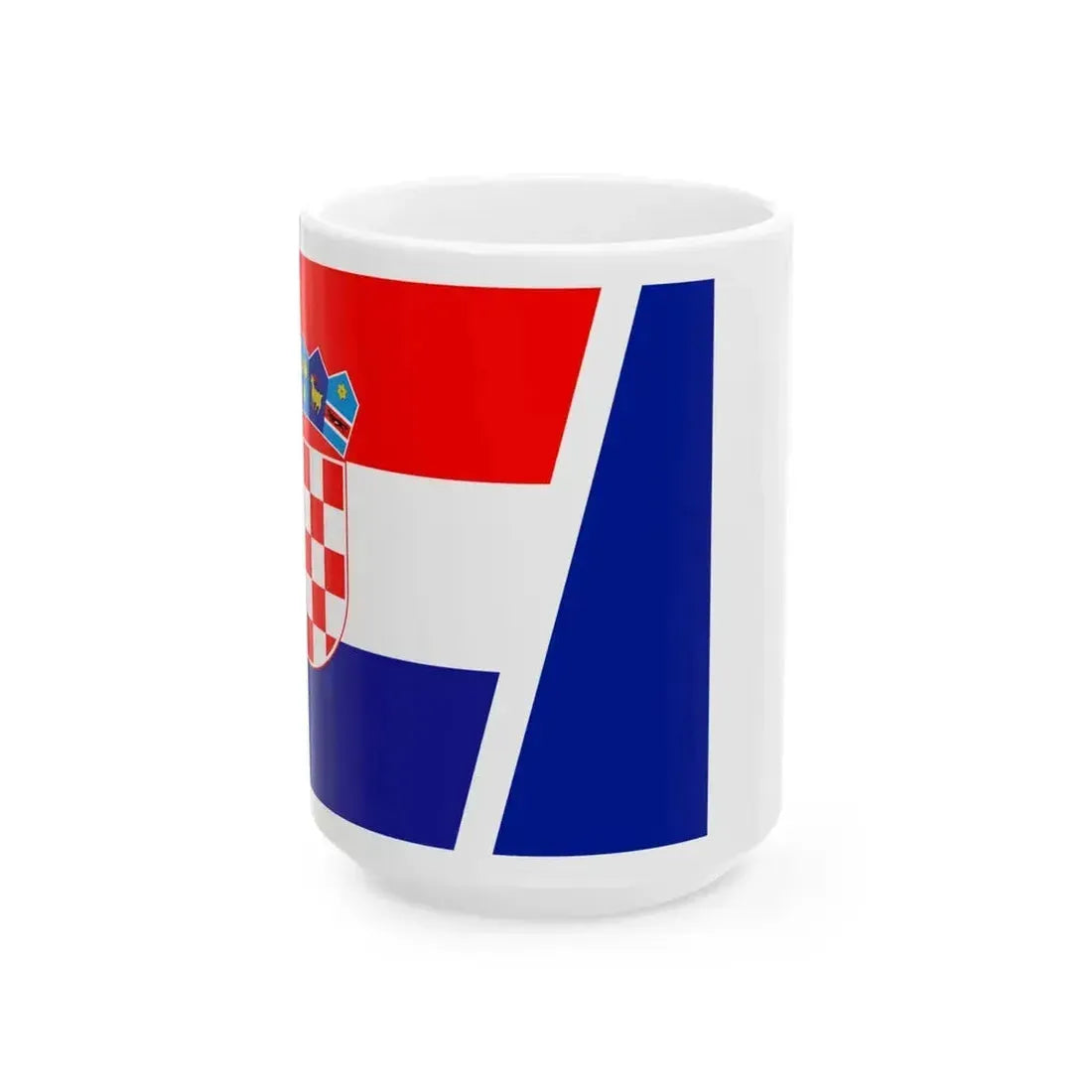 Flag of Croatia and France (Croatia) White Coffee Mug 15oz - Go Mug Yourself