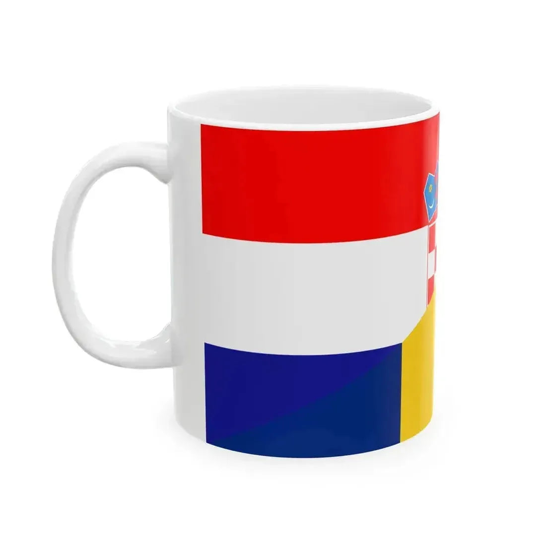 Flag of Croatia and Romania (Croatia) White Coffee Mug - Go Mug Yourself