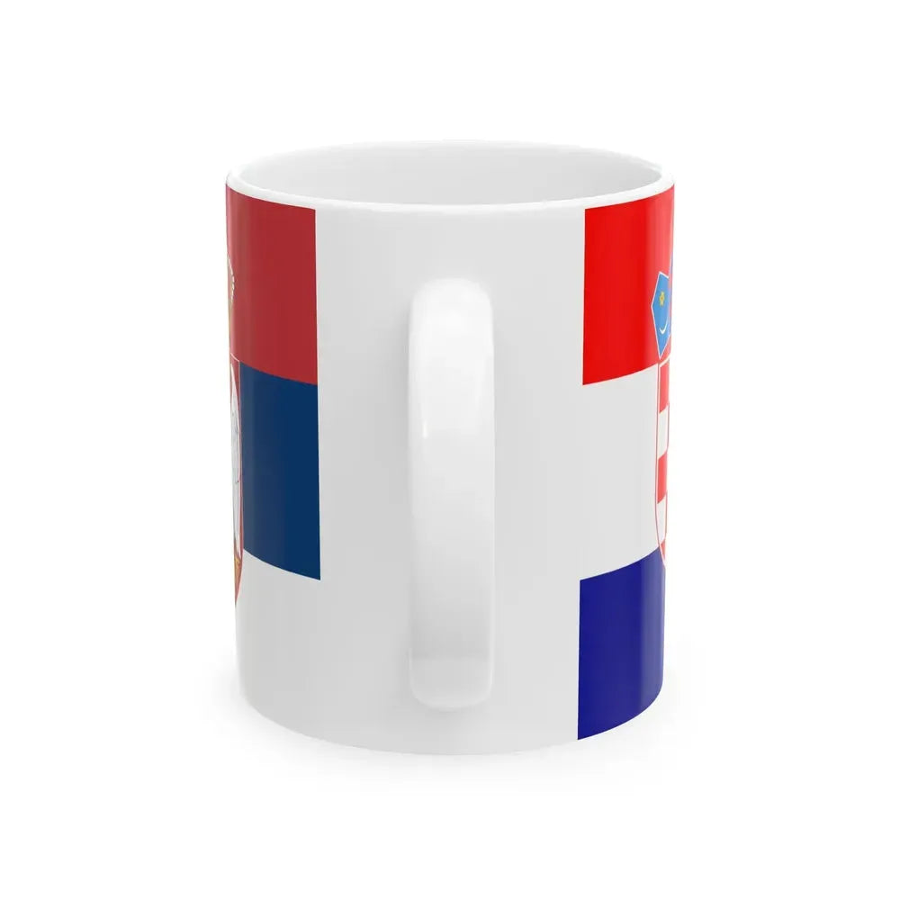 Flag of Croatia and Serbia (Croatia) White Coffee Mug - Go Mug Yourself