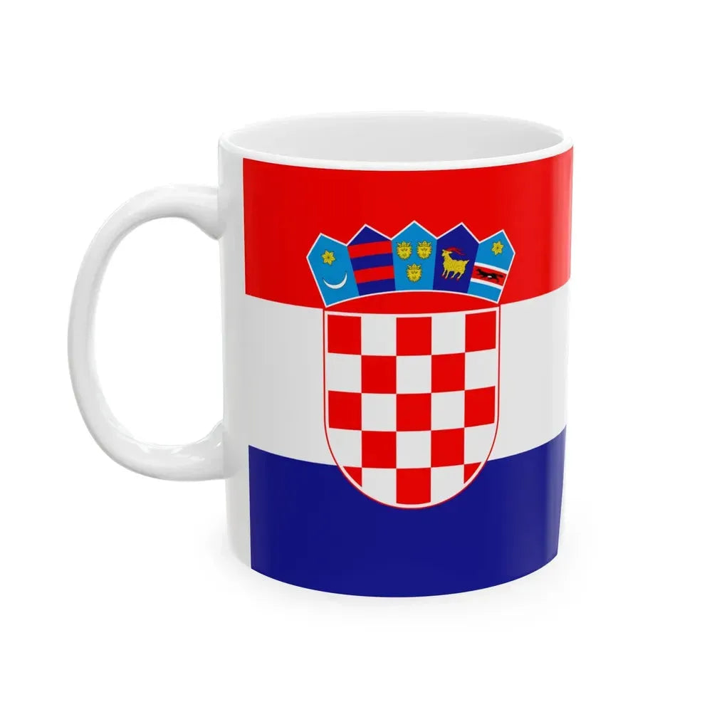 Flag of Croatia and Serbia (Croatia) White Coffee Mug - Go Mug Yourself