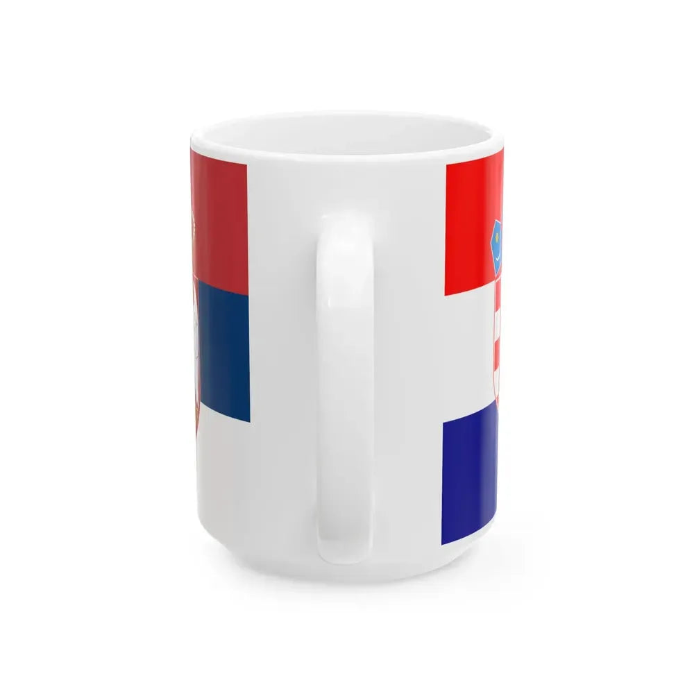 Flag of Croatia and Serbia (Croatia) White Coffee Mug - Go Mug Yourself