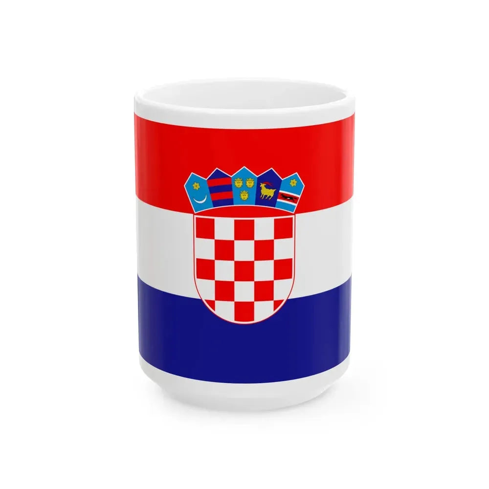 Flag of Croatia (Croatia) White Coffee Mug 15oz - Go Mug Yourself