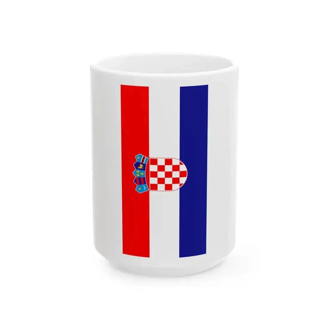 Flag of Croatia vertical (Croatia) White Coffee Mug 15oz - Go Mug Yourself