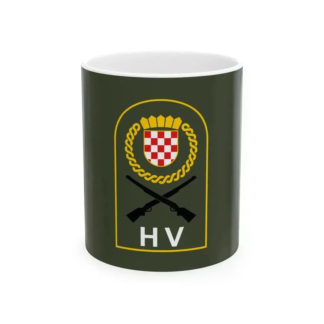 Flag of Croatian Army (Croatia) White Coffee Mug 11oz - Go Mug Yourself