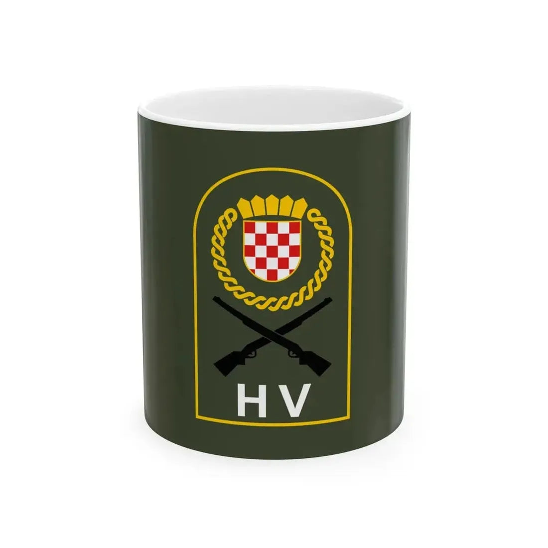 Flag of Croatian Army (Croatia) White Coffee Mug 11oz - Go Mug Yourself