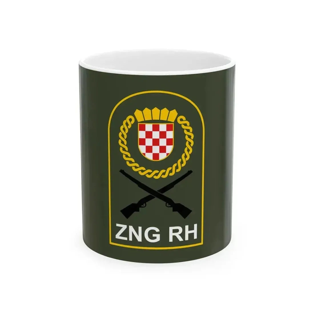 Flag of Croatian National Guard (Croatia) White Coffee Mug 11oz - Go Mug Yourself