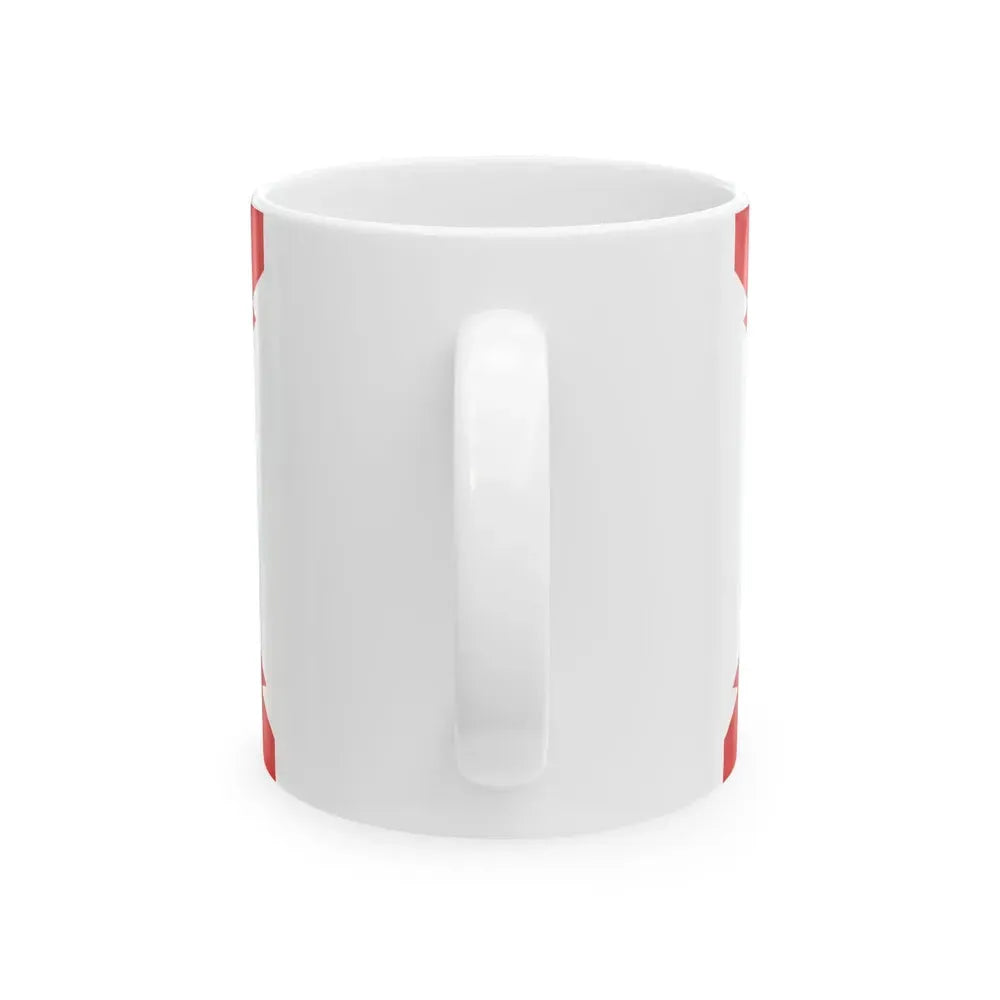 Flag of Cross of Burgundy with the Seal of Florida (United States) White Coffee Mug - Go Mug Yourself