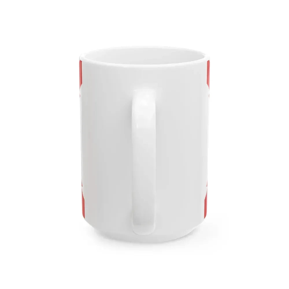 Flag of Cross of Burgundy with the Seal of Florida (United States) White Coffee Mug - Go Mug Yourself