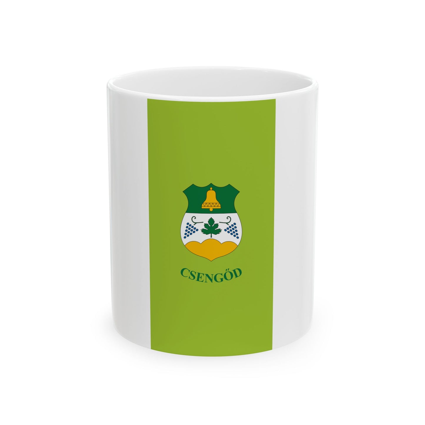 Flag of Csengod vertical (Hungary) White Coffee Mug-11oz-Go Mug Yourself