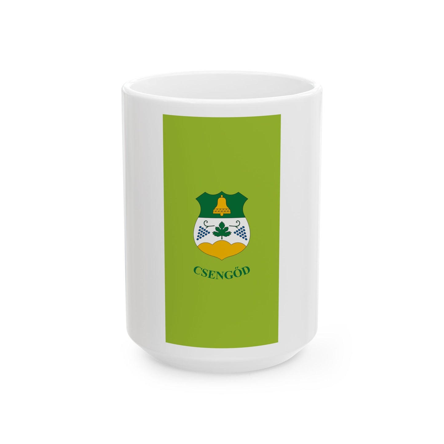 Flag of Csengod vertical (Hungary) White Coffee Mug-15oz-Go Mug Yourself