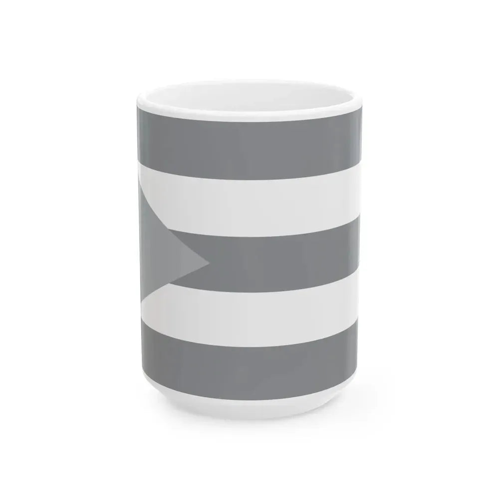 Flag of Cuba black and white (Cuba) White Coffee Mug 15oz - Go Mug Yourself