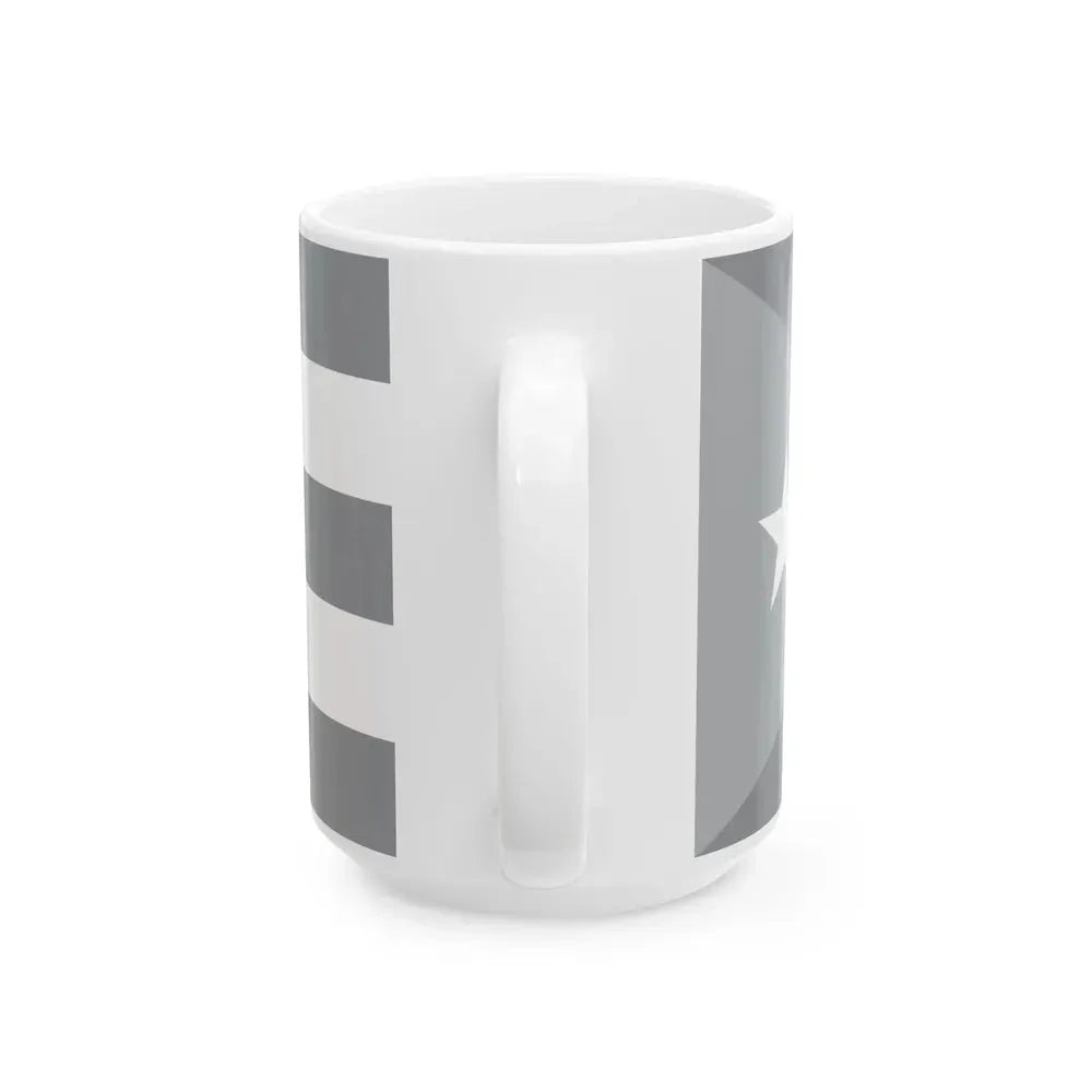 Flag of Cuba black and white (Cuba) White Coffee Mug - Go Mug Yourself