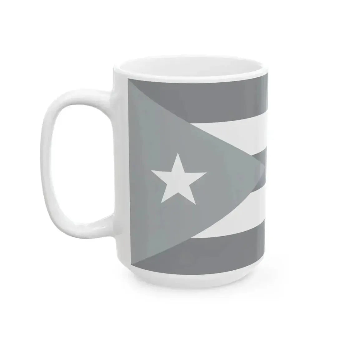 Flag of Cuba black and white (Cuba) White Coffee Mug - Go Mug Yourself
