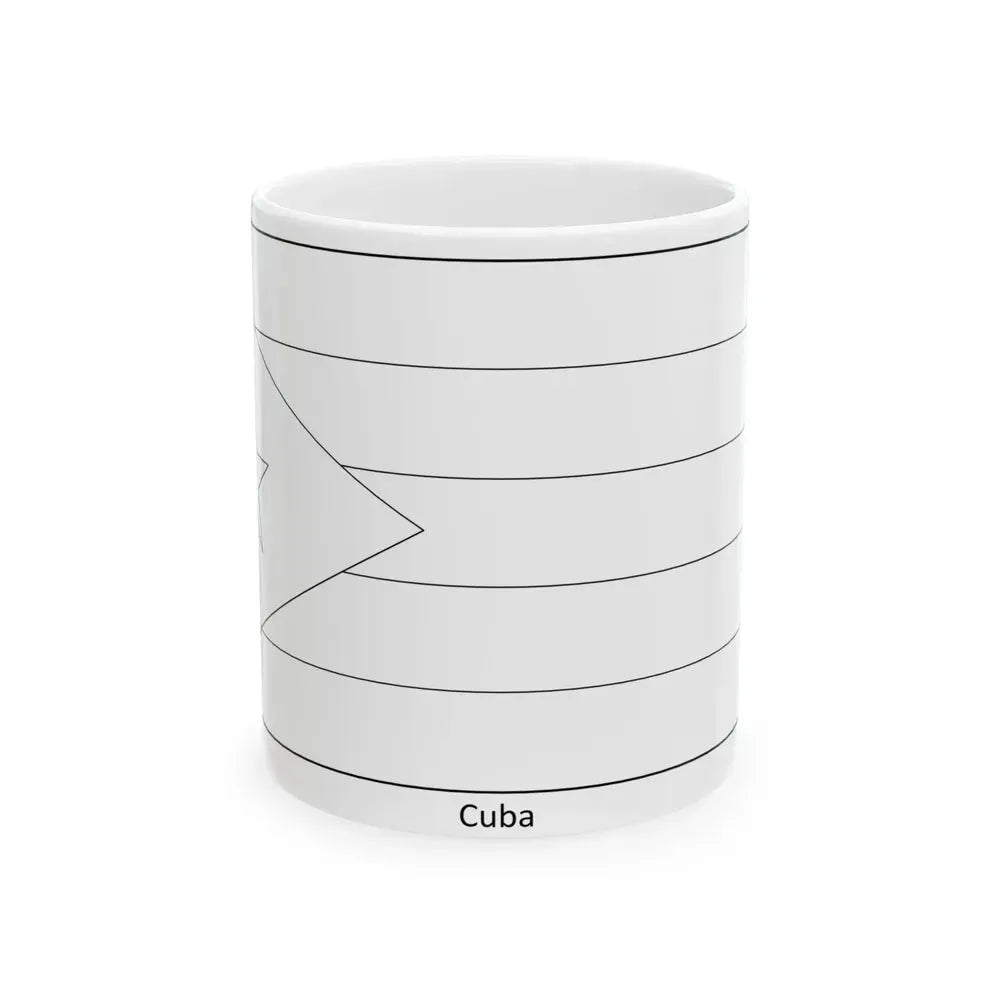 Flag of Cuba colouring page (Cuba) White Coffee Mug 11oz - Go Mug Yourself