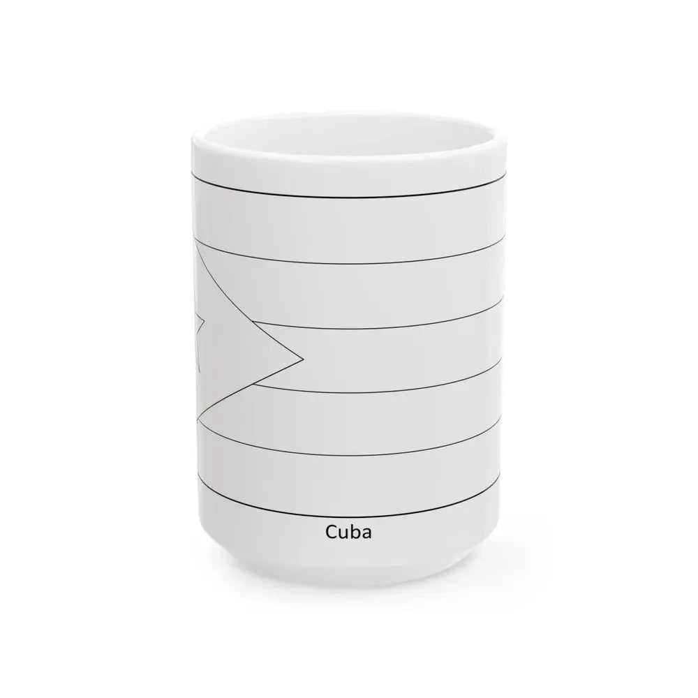 Flag of Cuba colouring page (Cuba) White Coffee Mug 15oz - Go Mug Yourself
