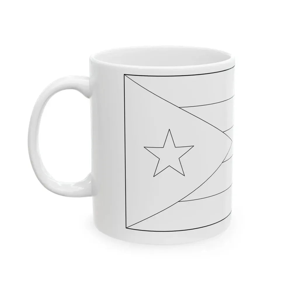 Flag of Cuba colouring page (Cuba) White Coffee Mug - Go Mug Yourself