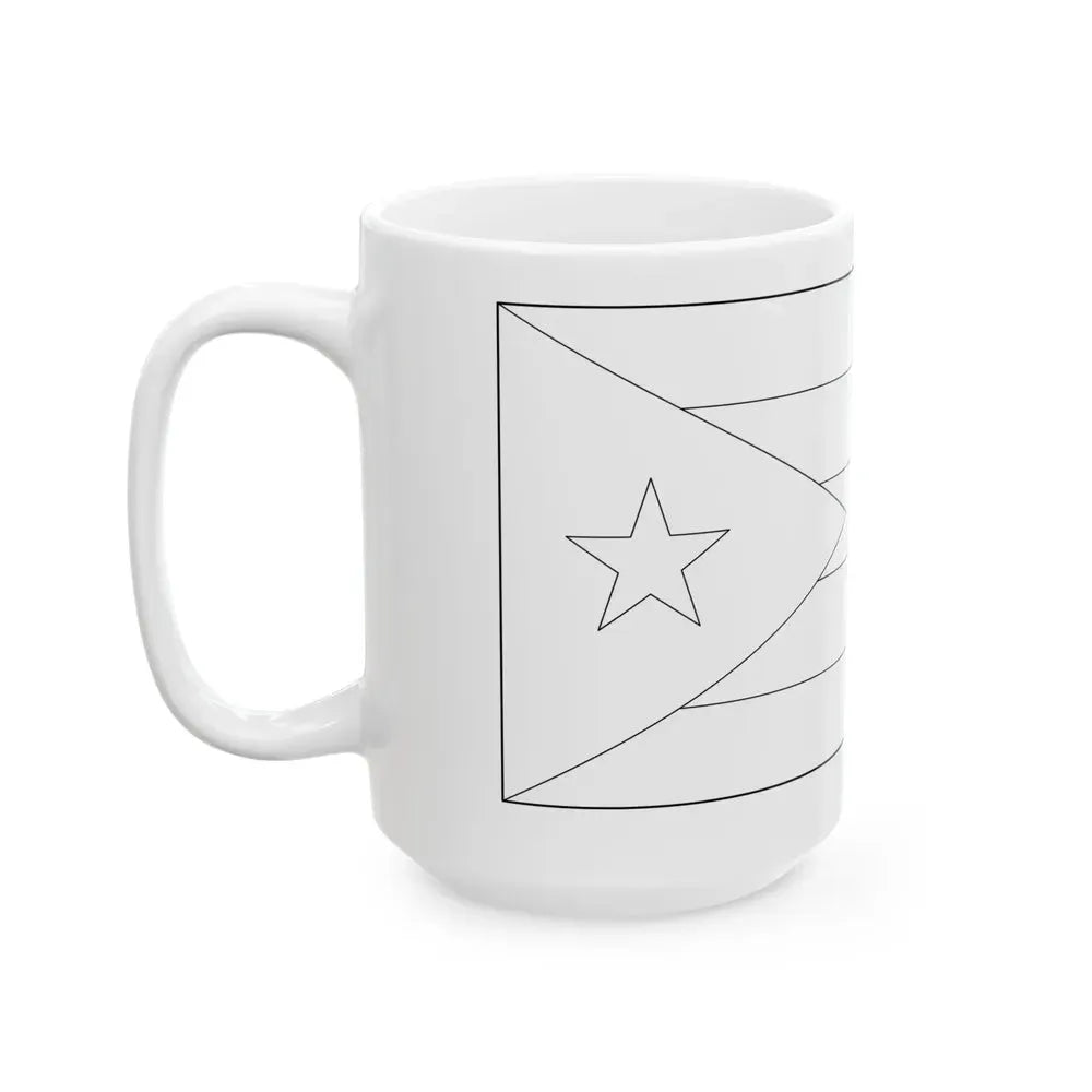 Flag of Cuba colouring page (Cuba) White Coffee Mug - Go Mug Yourself