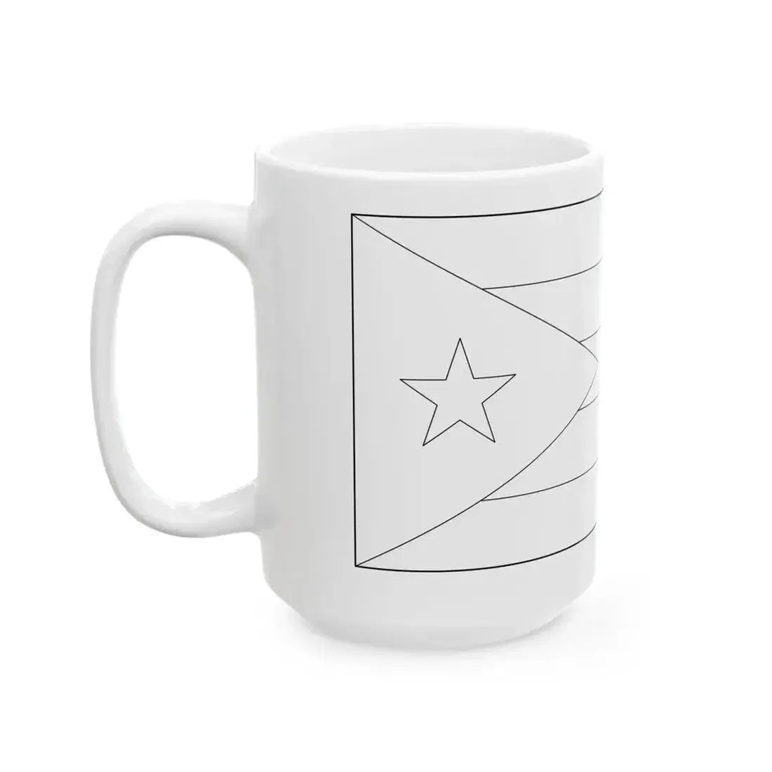 Flag of Cuba colouring page (Cuba) White Coffee Mug - Go Mug Yourself